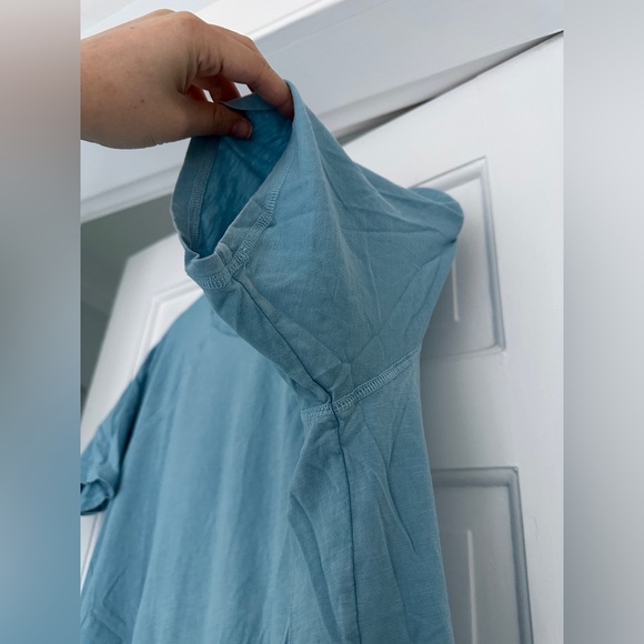 Aerie Oversized Blue Loungewear Boyfriend Distressed Tee Shirt in Size XS - Picture 5 of 8